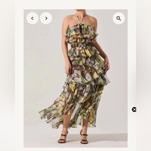 Floral Ruffle ASTR Maxi Dress
